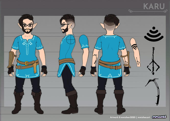 Character Turnaround for 3D model Karu - 2020