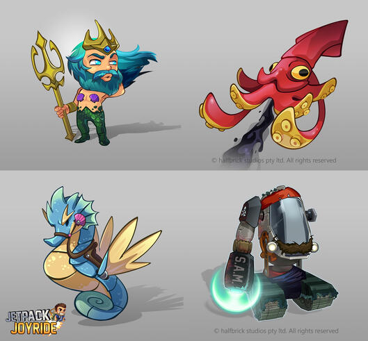 Jetpack Joyride - Pirate update costume designs - (Original S.A.M. by Bob Jones, Rod Wong) - 2019